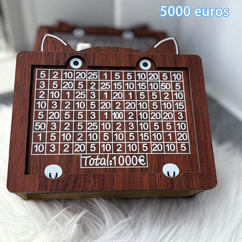 

1 шт. Многоразовая деревянная копилка для хранения денег с целями, кошка, копилка, счетчик, коробка для хранения монет для взрослых и детей