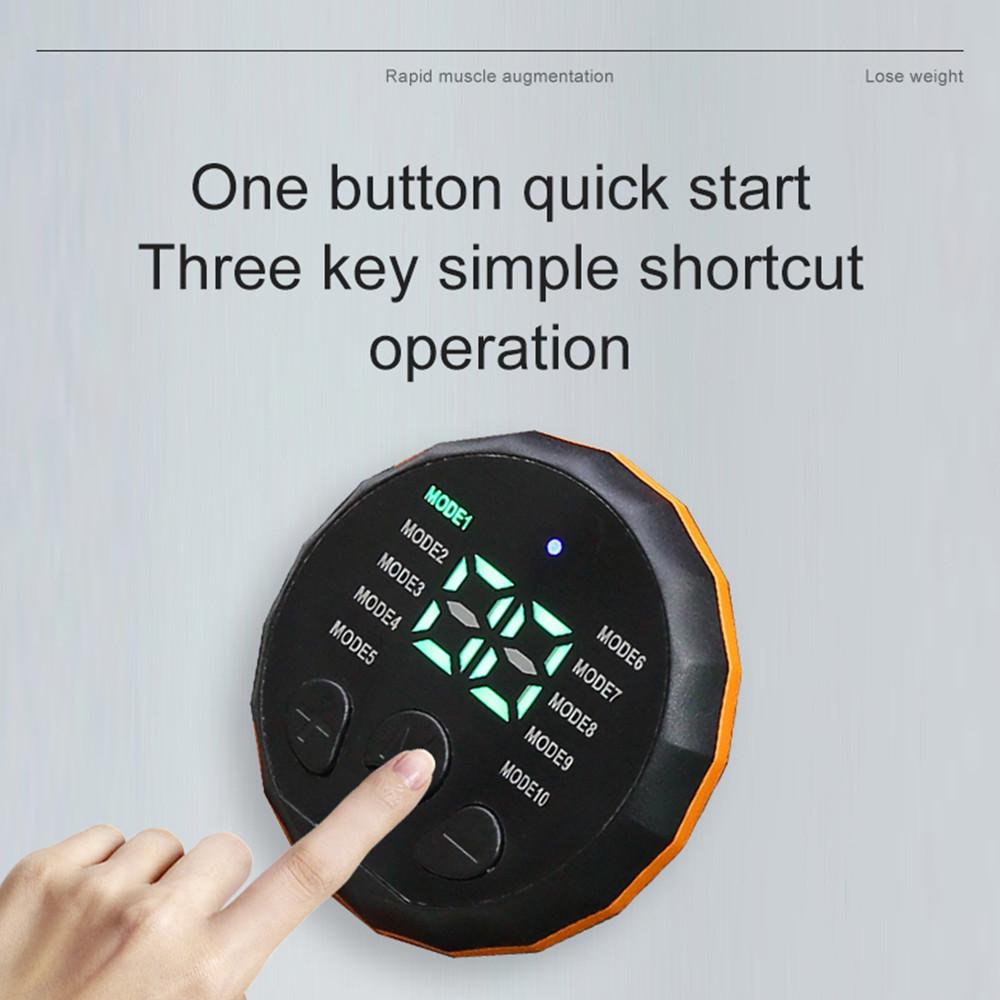 10 Modes Smart Electric EMS ABS Muscle Trainer for Abdomen Arm Hip Muscle Vibrational ABS Stimulator Machine Training Gear