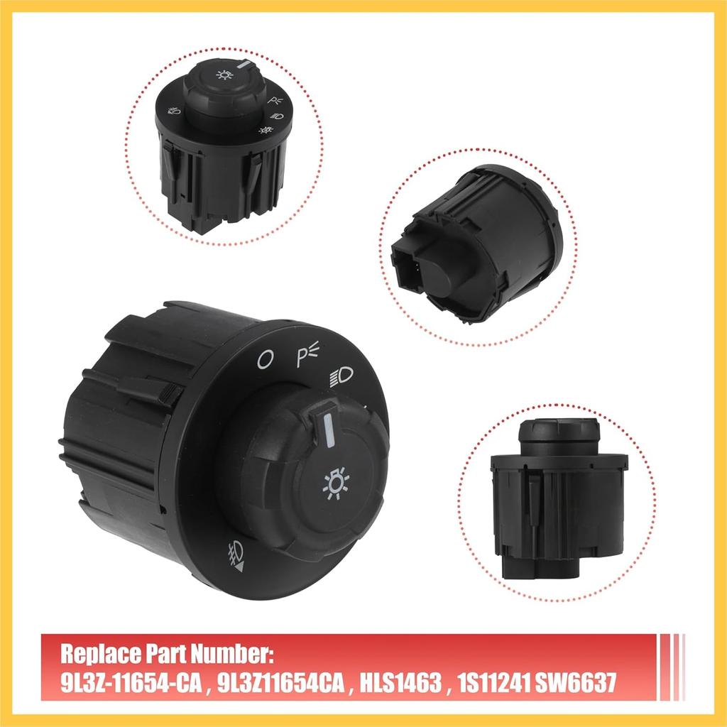 Headlight Lamp Fog Light Control Switch Fits for Ford F150 F250 F350 F450 F550 Super Duty 2009-2016 9L3Z11654CA SW6637 Auto Replacement Parts