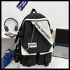 Schoolbag backpack female college student Japanese simple backpack contrasting colors trendy brand niche middle school student high school bag couple