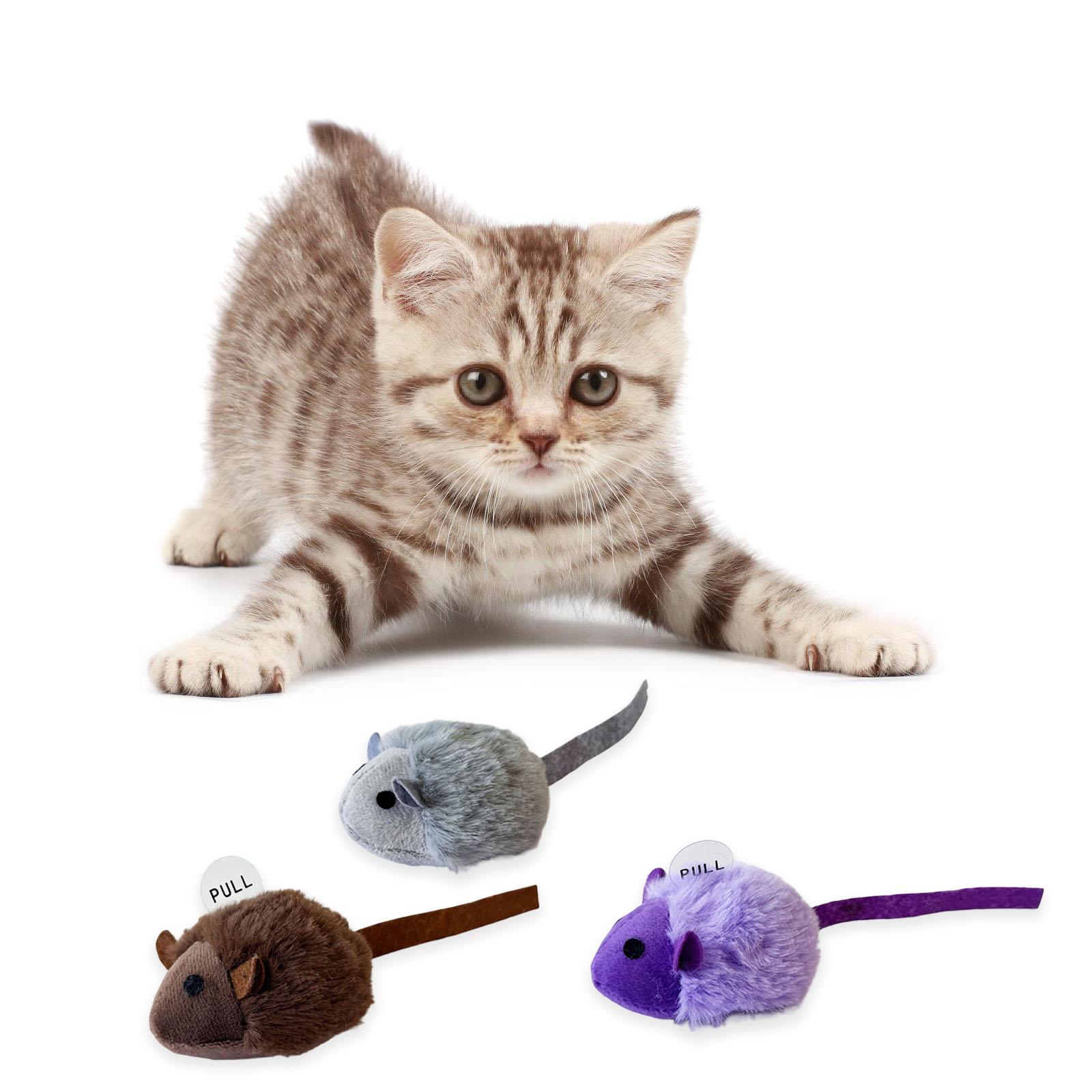 Interactive Mouse Cats Toy with Squeaky Sound Automatic Mouse Toy for Indoors Cats Electronic Mouse Toy for Selfs Play фиолетовый