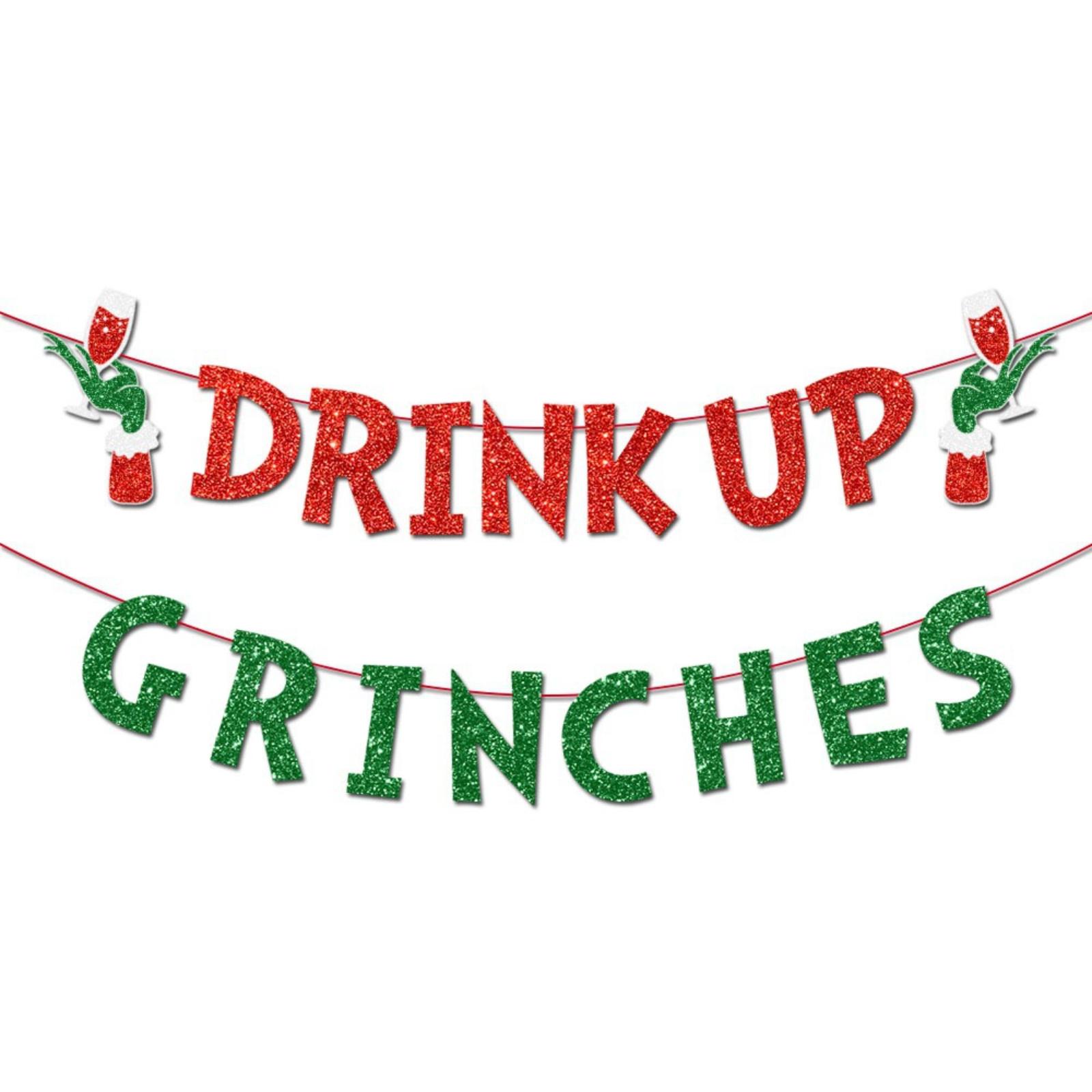 

Christmas Party Banner - Themed Pull Flag Decoration For Whoville Holiday Decor & New Year Celebrations One Size