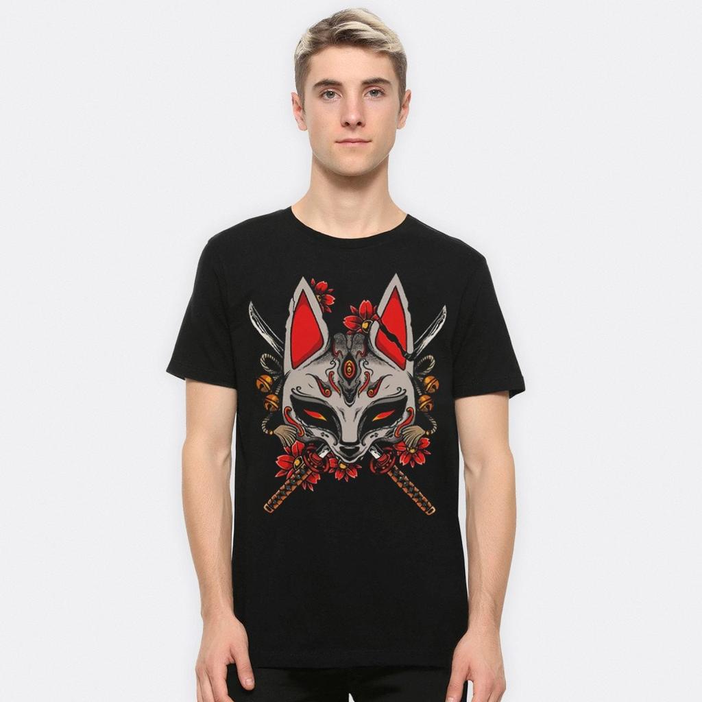 Samurai Kitsune Mask T-Shirt, Men's and Women's Sizes (KTS-88773)