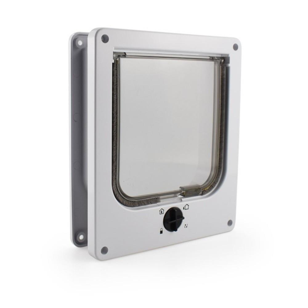 ABS Cat Flap Door with Security Lock 4 Ways Locking Dog Flap Door House Accessories