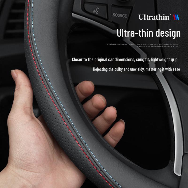Genuine Leather Steering Wheel Cover for Baojun Models 730, 510, 560, 310W, 530, E200, and 630 - All-Season Use