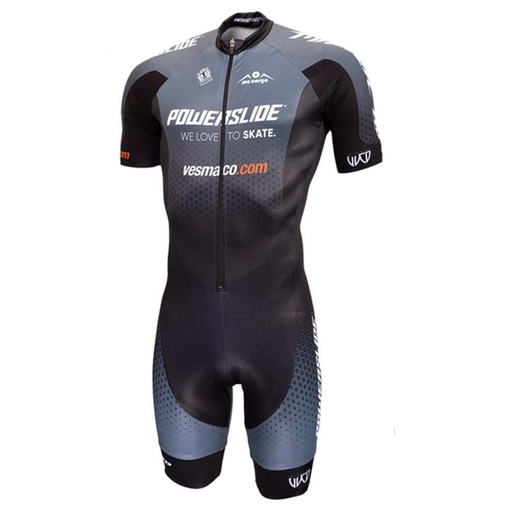 Powerslide Kombinezon Męski Krótki Rękaw Jazda na Rolkach Speed Skinsuit Ciclismo Łyżwiarstwo Szybkie Odzież do Jazdy na Rolkach