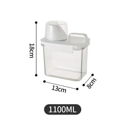 Airtight Washing Powder Storage Box Large Capacity Transparent Laundry Pod Bucket with Measuring Cup Laundry Detergent Dispenser