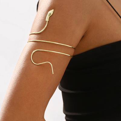 Bracelet de bras en métal avec spirale serpentine réglable pour femme, petite amie, épouse, fille