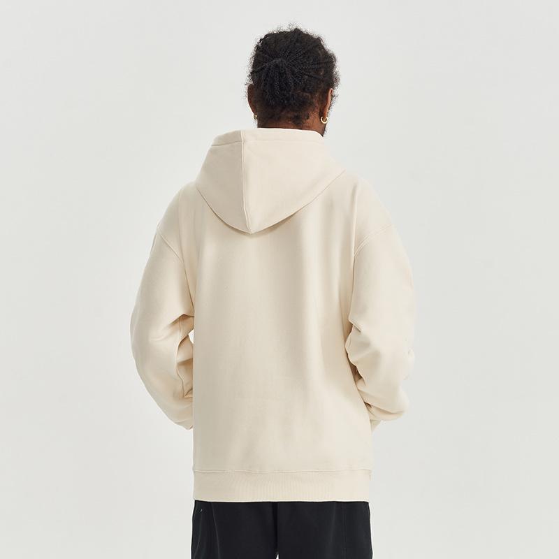 Autumn and Winter Solid Color Blank Plus Velvet Thickened 450g Hooded Sweatshirt Men Heavy Hoodie Men's Clothes