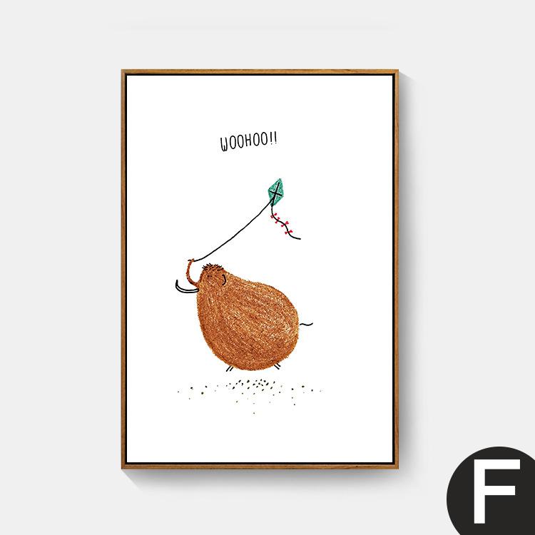 Scandinavian Decorative Living Room Unicorn Weird Lama Fluffy Fox Flamingo Kids Room Fresh Cartoon Art House Poster