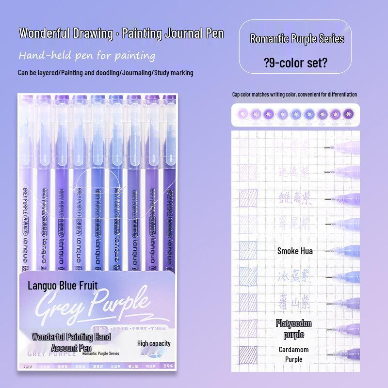 Blue Fruit Morandi Planner Pens Set: 240 Multicolored, Large Capacity, Includes Purple and Skin Tones.