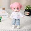 Fashion Doll Clothes White Doll T-shirt Tops High Quality Gift Toys  1/11 Ob11 Dolls/1/12 Bjd Dolls