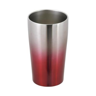 Pearl Metal Vacuum Insulated Keeps Hot or Stainless Satin X Vintage Bar Tumbler, 420ml, Cold, Anti-Condensation, Steel, Red, Style, HC-317