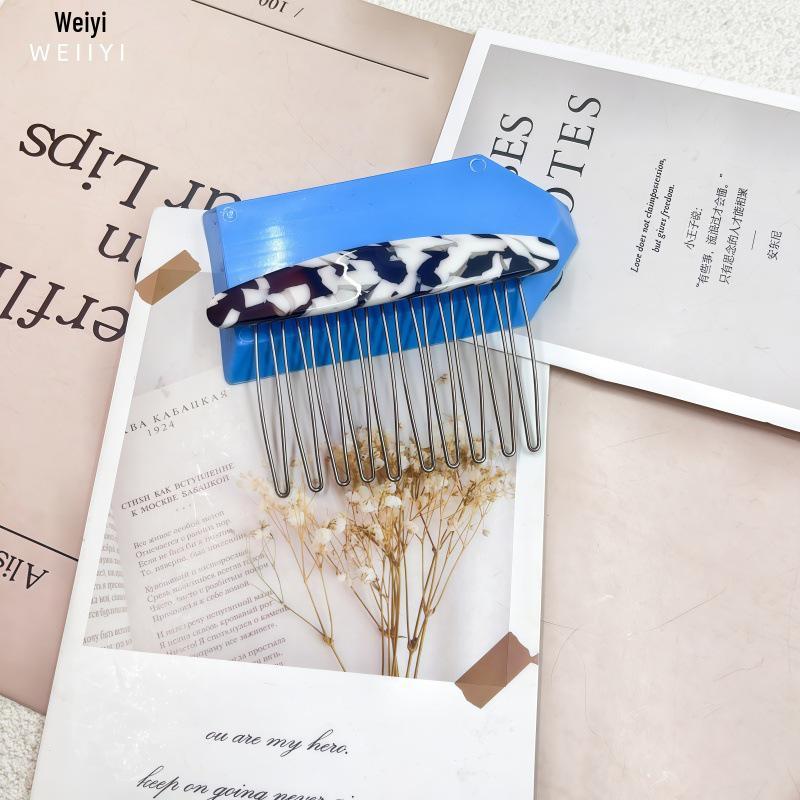 

High-End Acetate Bangs Insert Comb - Flyaway Tamer & Reverse Insert Hair Accessory