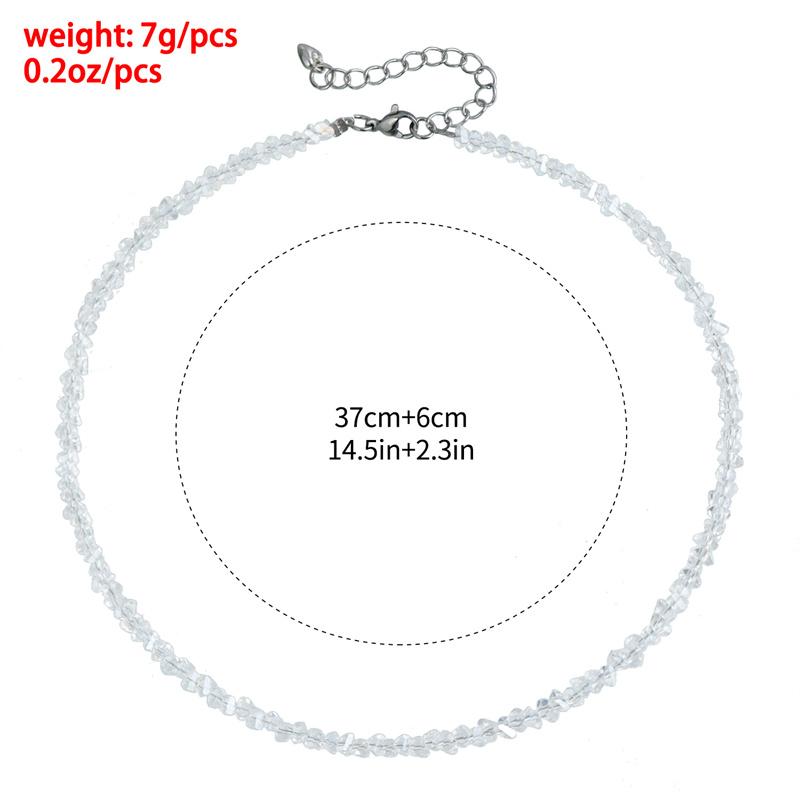 Transparente Kristall-Unregelmäßige Perlen-Choker-Halskette für Damen Koreanische Schlüsselbein-Kette am Hals Halsband Schmuck