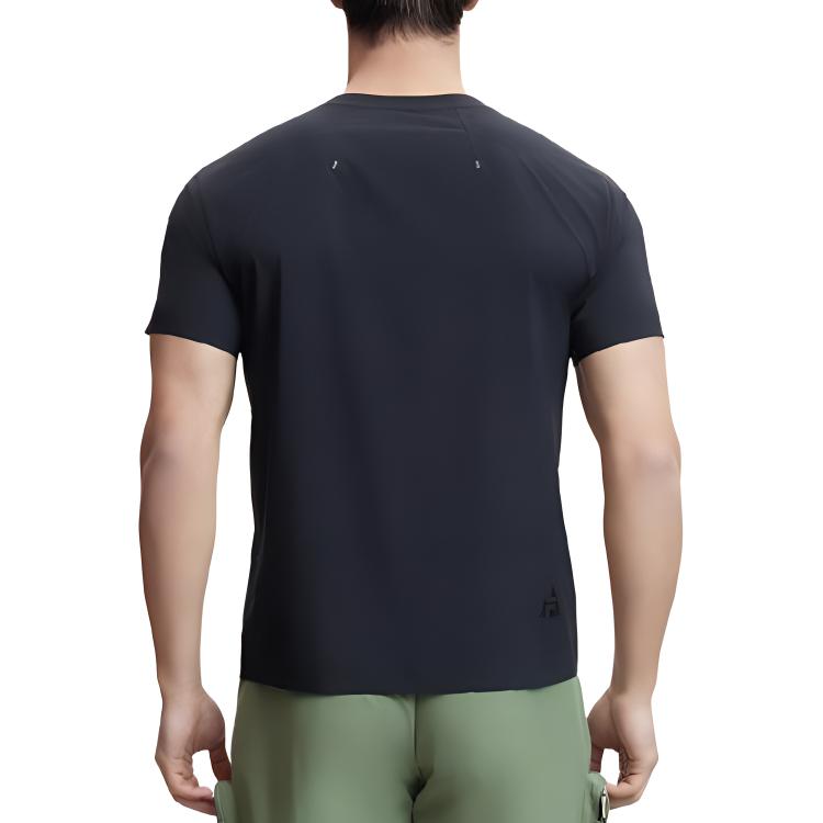 Fila Solid Color Small Logo Pullover Pocket Round Neck Short Sleeve T-Shirt Men Tops Black A11M427118F-BK