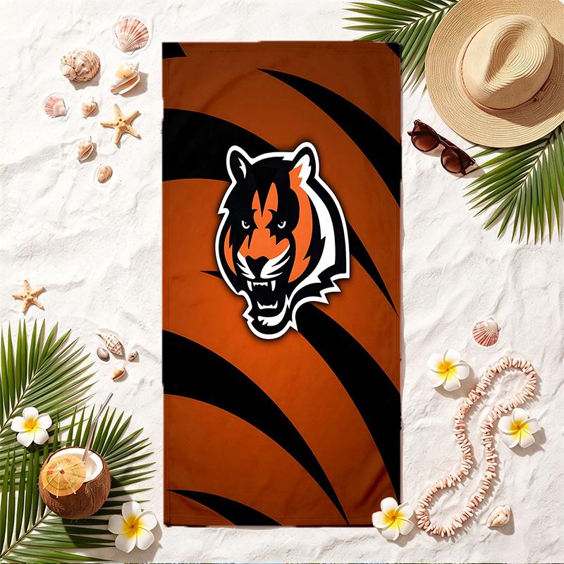Cincinnati Bengals Soft Beach Towel Stylish Beach Pool Towel for Summer Seaside Vacation Travel