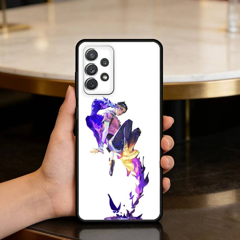 

Clove V-Valorant-S Game Soft Silicone Black Cover Phone Case For Samsung Galaxy A73,A72,A71,A70,A53,A52,A51 Samsung a73 5g