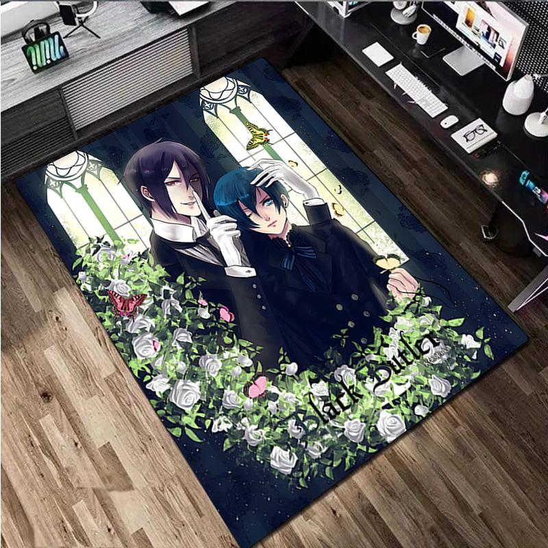 1Pc Black Butler Rug - home decoration Carpet For Living Room Bedroom Flooring Computer Chair Area Rug