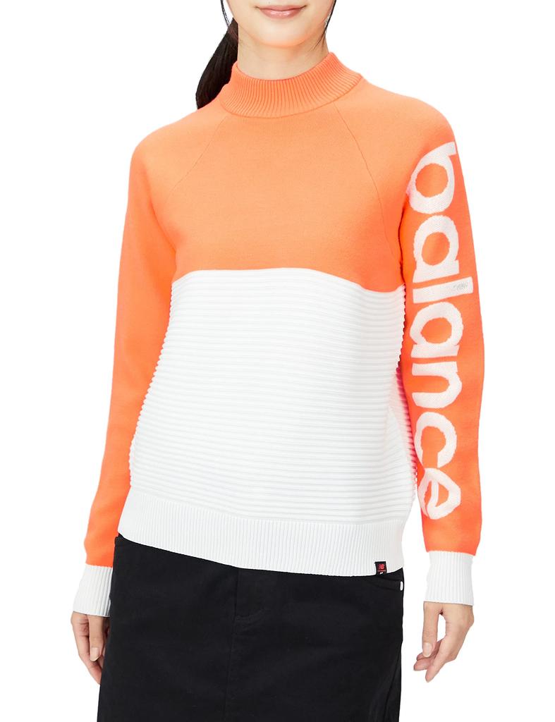 Golf Mock Neck Knit Jacquard Dyna Far Infrared Heat Heat X White 1 [New Balance] (logo Pattern, Hot Storage, Retention, Stretch) / Women's /