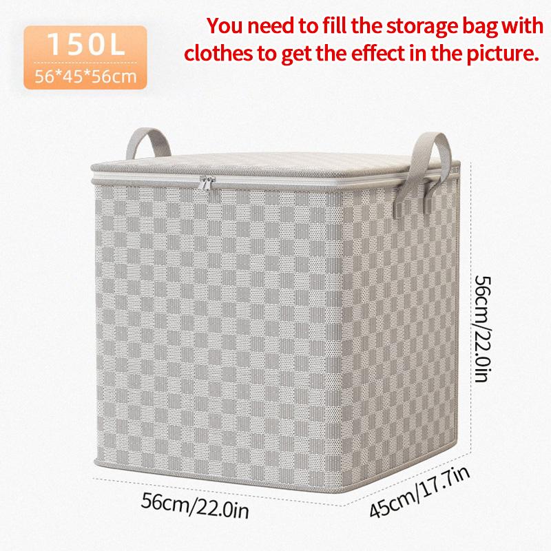 Foldable  Clothes Storage Bag Wardrobe Quilt Clothes Organizer  Non-woven Large Capacity Wardrobe Clothing Organizer Pouch