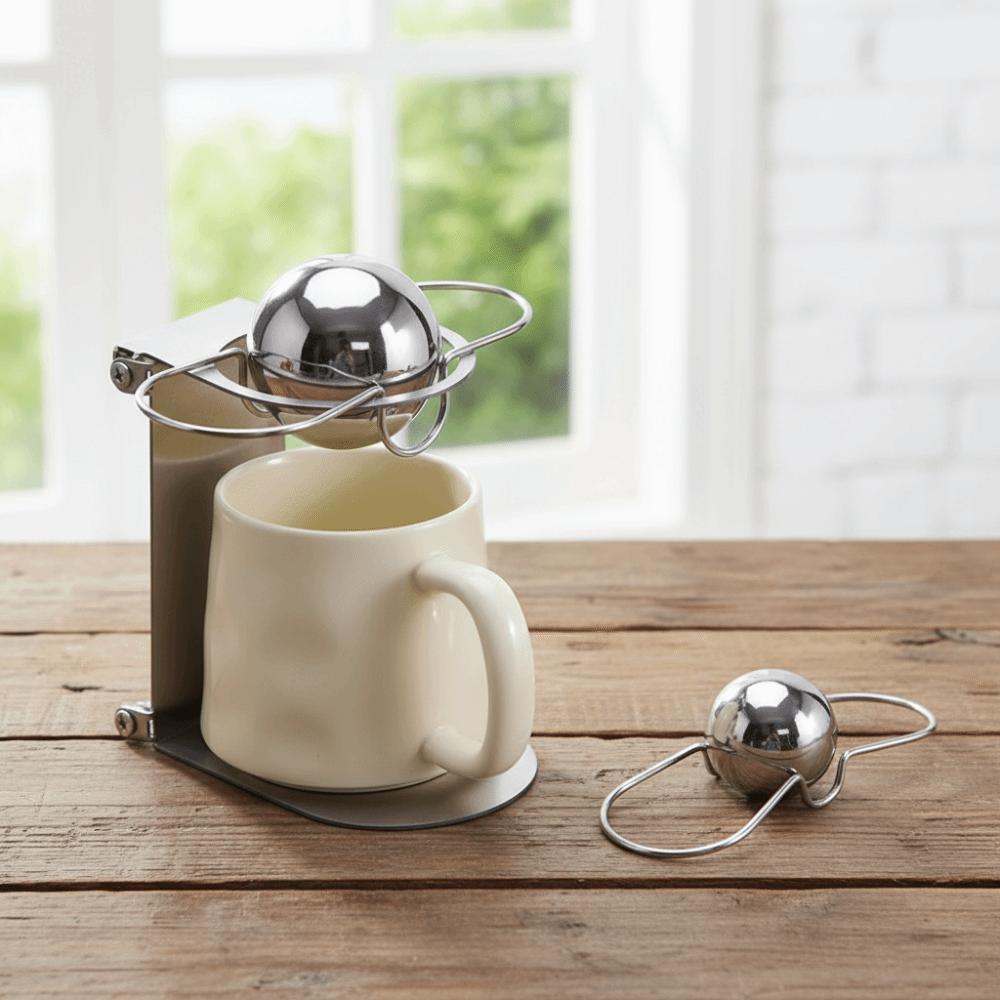 Keep Flavorful Espresso Chilling Ball with Holder Espresso Cooler Stainless Steel Frozen Ball  Bar