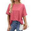 Women S Loose Fit Round Neck Short Sleeve T Shirt Summer Plus Size
