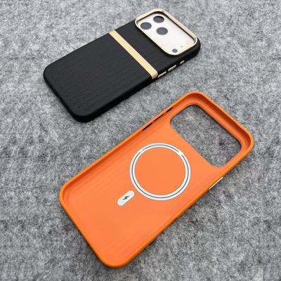 Luxury Luggage Stripe Magnetic Phone Case for iPhone 17 Pro Max 17 Air 16 Pro 15 14 13 Wireless Charging PU Leather Hard Cover