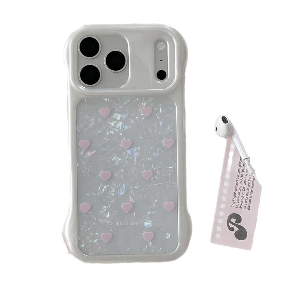Heart Texture Anti-Fall Phone Case for iPhone 15/16/17 Pro Max