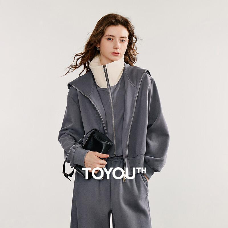 

Женский свитшот с высоким воротником и цветными блоками, имитирующий двухслойную модель L