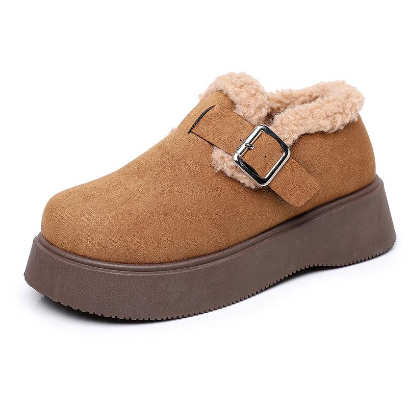 Shoes Are Sent In Winter, Velvet and Warm Birkenstocks, One-pedal Thick-soled Casual and Comfortable Snow Boots.