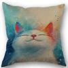 Playful Cat Pillowcase Wedding Decorative Linen Pillow Case For Home Pillow Cover 45X45(One Sides)