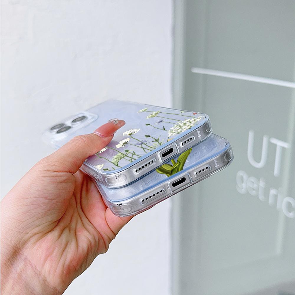 N93 Peony Clear Frame Case for Samsung S25 Ultra A55 A05s A52 iPhone 16 15 Pro Max XR Xiaomi Redmi Note 13 Feather Chiffon Texture Silver Plated Cover