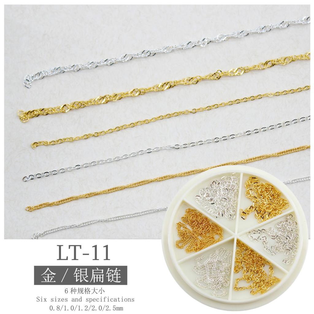 Nail Art Nail Art Jewelry Steel Ball Chain Ultra-Fine Metal 6-Grid Mixed Turntable Jewelry Decoration