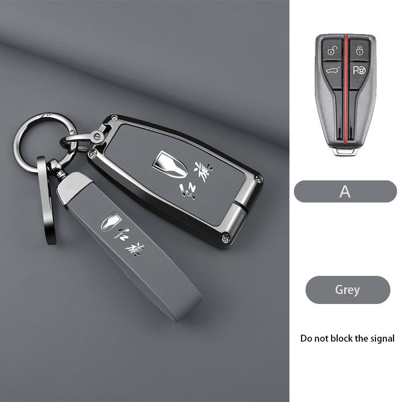 Zinc Alloy Car Key Cover Case Shell Holder Protector for Hongqi HS5 HS7 HS E HS9 Logo Keychain Bag Set Interior Accessories