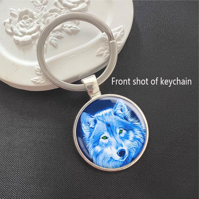 Wolf Wildlife Park Time Gem Keychain & Car Pendant