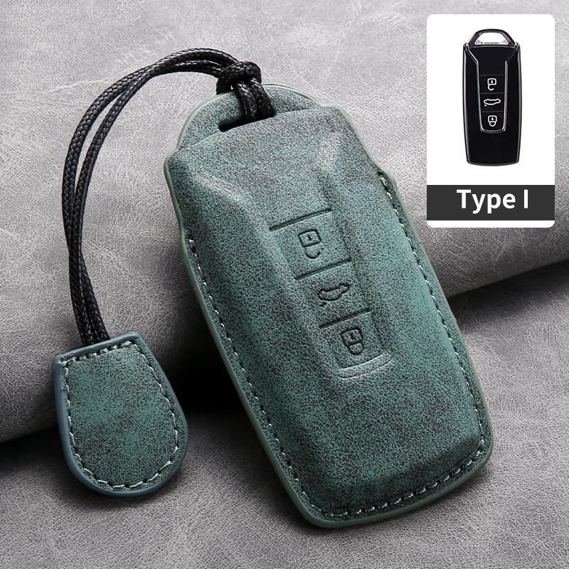 

Suede Leather Car Key Case Protector Shell Fob for for VW Volkswagen Touareg 2019 2020 2021 2025 2025 Auto Keychain Accessories