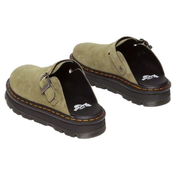 Dr. Martens Zebzag Suede Slingback Platform Mule Muted Olive Unisex Sneakers 31657357