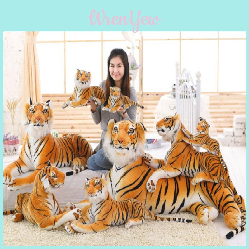Peluche Tigre Lussuoso Animale Gatto Grande Realistico Arancione Bengalese Morbido Giocattolo Ripieno Cuscino
