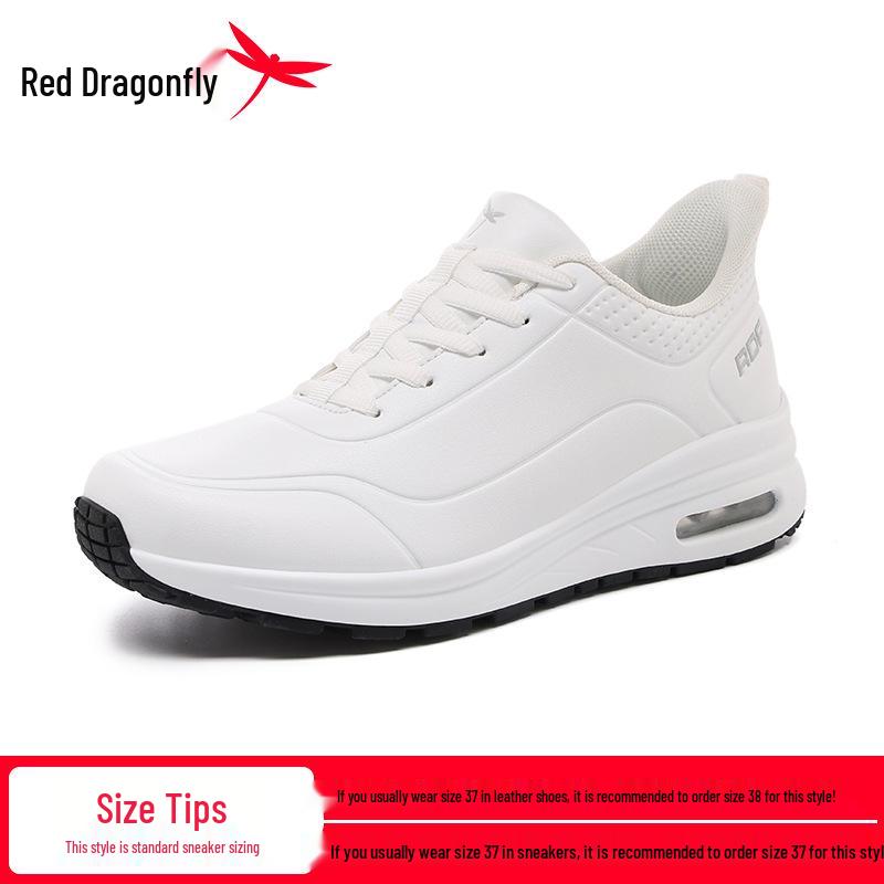 Red Dragonfly Women s Flash Wear Slip-On Shoes: Thick Sole, Air Cushion, Casual Sport Sneakers for Travel 36 белый