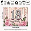 2D Pink Glitter 18th Birthday Backdrop Home Party Celebration Photo Background