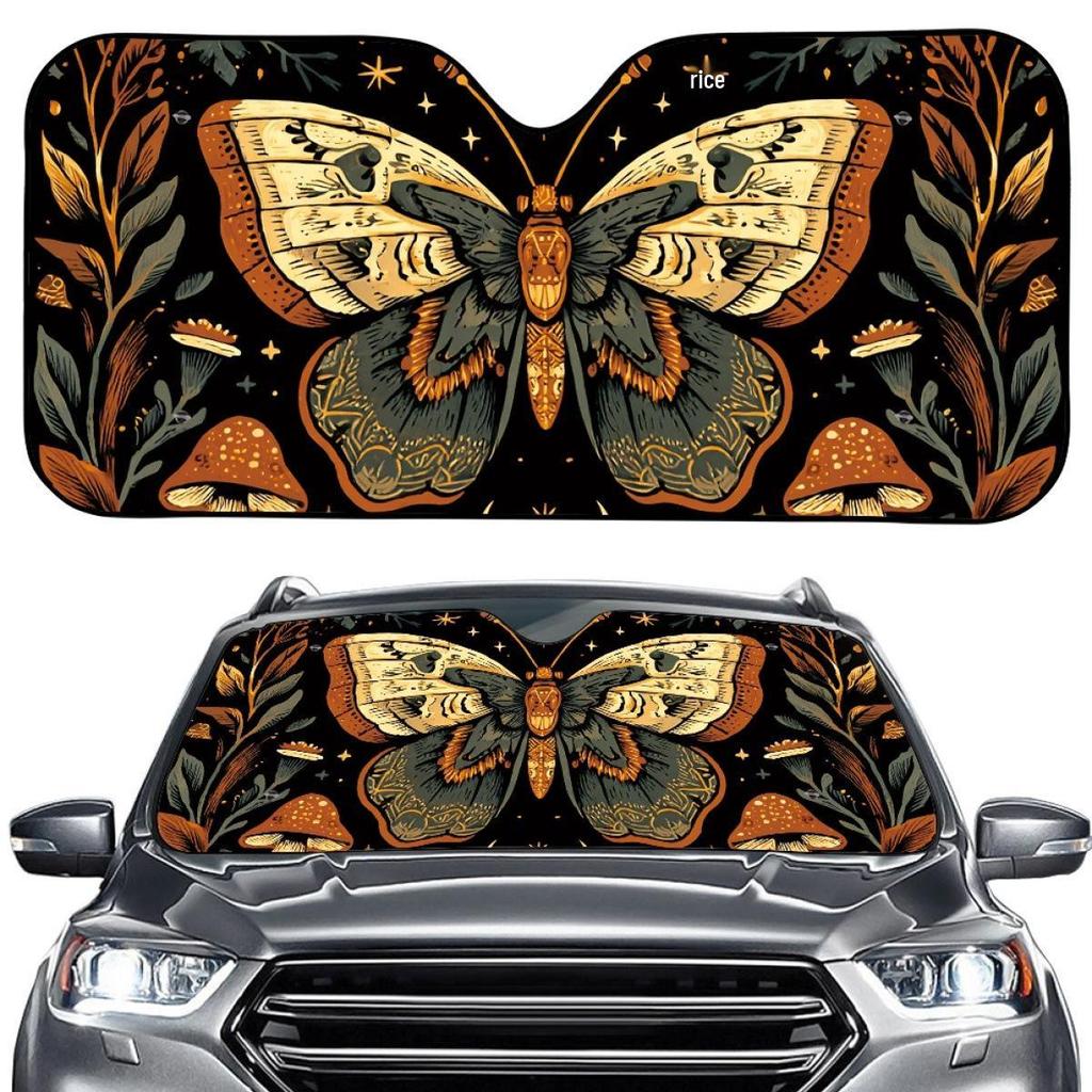 Butterfly Floral Foldable Car Windshield Sunshade - Universal Fit