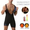 Combinaison Sauna Homme Gainant Body de Course Sweat à Fermeture Éclair Entraînement avec Short Maillot de Corps Fitness Musculation Combinaison d'Exercice Débardeur Combinaison