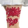 Sexy Lace 2pcs/Set Wedding Garter Lace Embroidery Floral Sexy Garters For Women/Bride Thigh Ring Bridal Leg Garter