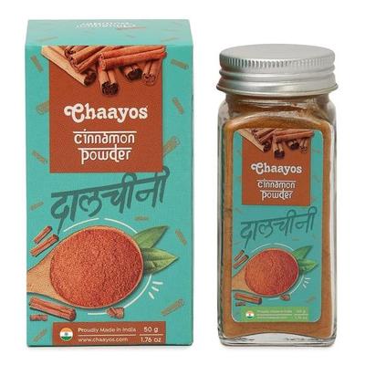Chaayos Sri-lankisches Zimtpulver – 50 Gramm | 100 % natürliches Dalchini-Pulvergewürz | Keto-Diät | Zuckerfrei