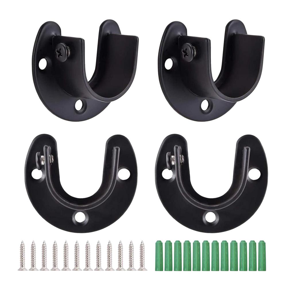 4 Pieces Pipe Shelf Brackets Heavy Duty Flange Support with Screws Wall Mount