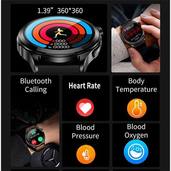 2023 Nou ECG + PPG ceas inteligent pentru tensiune arterială pentru bărbați, monitor sport, contor, termometru, ceasuri pentru sănătate, apel Bluetooth, ceas inteligent
