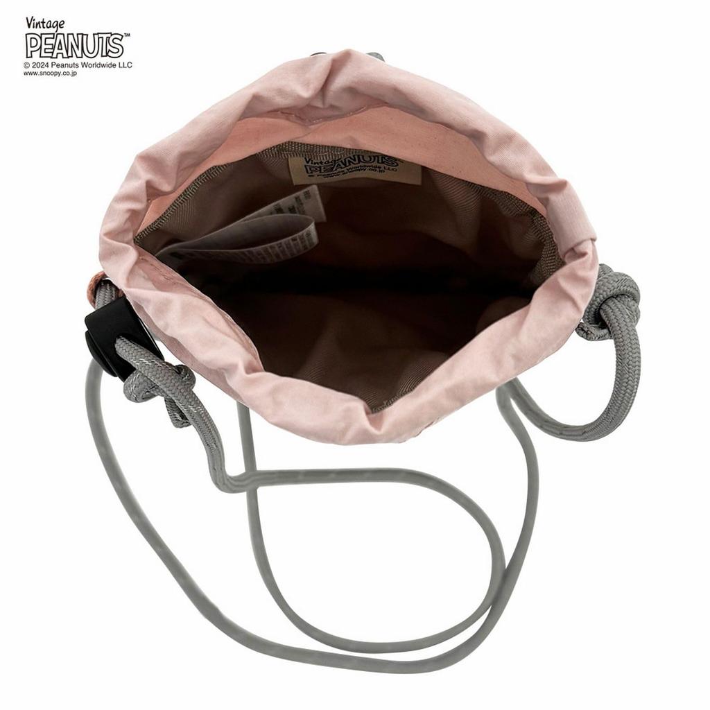 8405 Snoopy gesteppte Mini-Tasche mit Schultergurt IP BR Gesteppte Peanuts [Rootote] Stanzform (02 Beige)