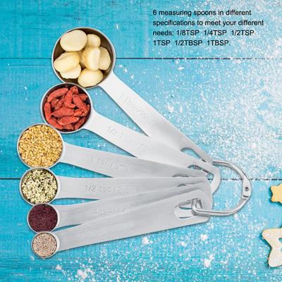 Seasoning Measuring Spoons Set /Set Stainless Steel Measuring Spoons Cups for Coffee Seasoning Kitchen Cooking Tools
