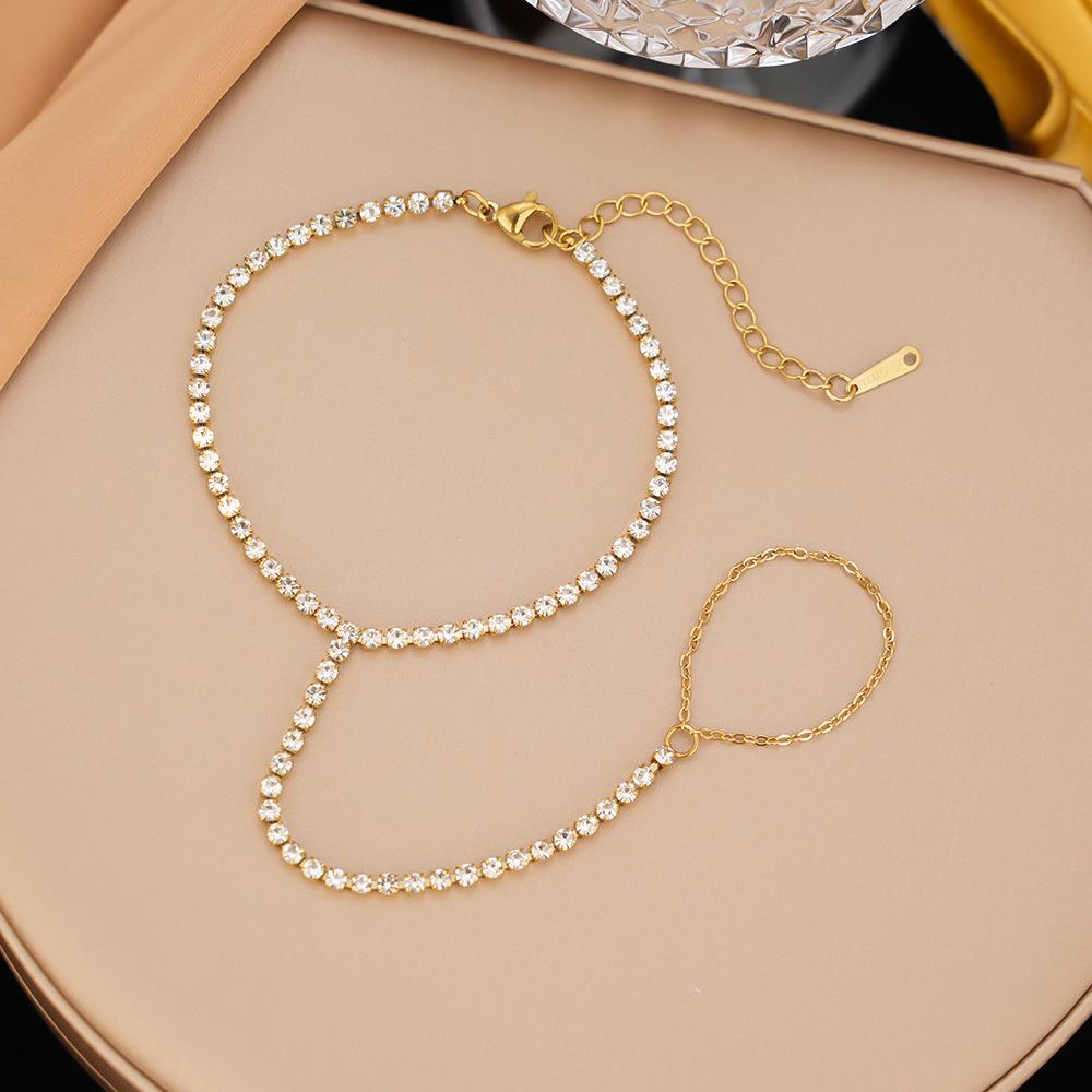 Gold-Plated Double Layer Thin Chain Stainless Steel Hand Chain Jewelry